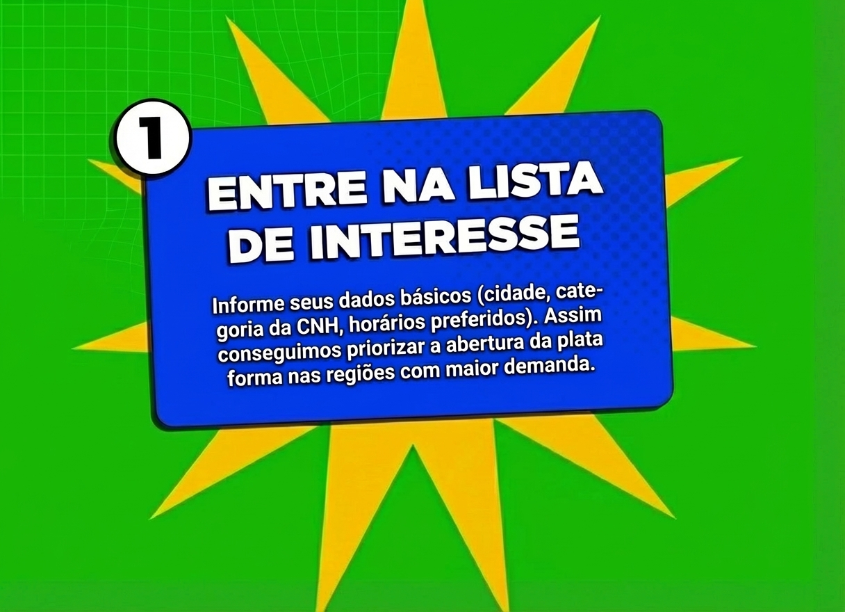 Cadastro na lista de interesse do Easy CNH